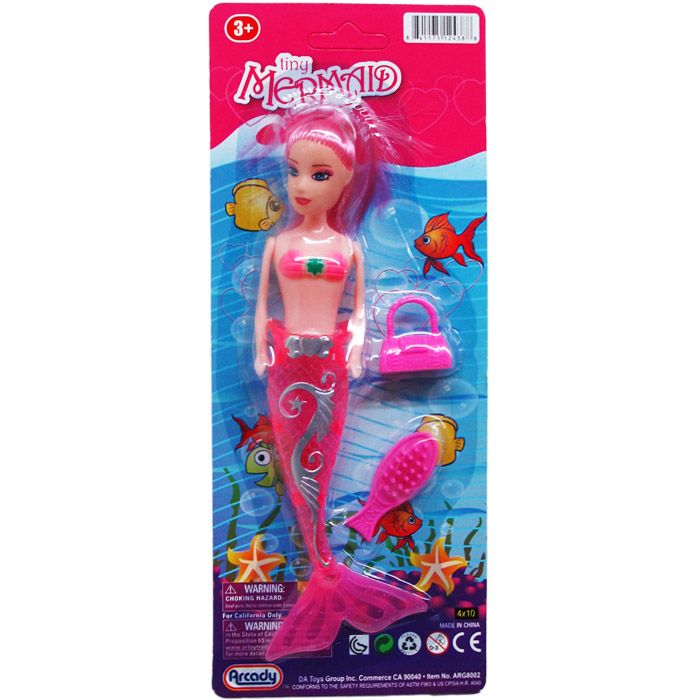 96 Pieces of Mermaid Doll With Accesories On Blister Card
