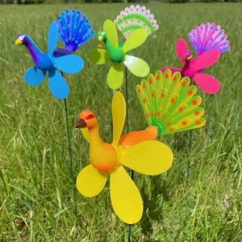36 Pieces of Yard Stake Peacock With Pinwheel