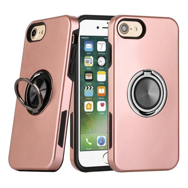 24 Wholesale Dual Layer Armor Hybrid Stand Ring Case For Apple Iphone Rose Gold
