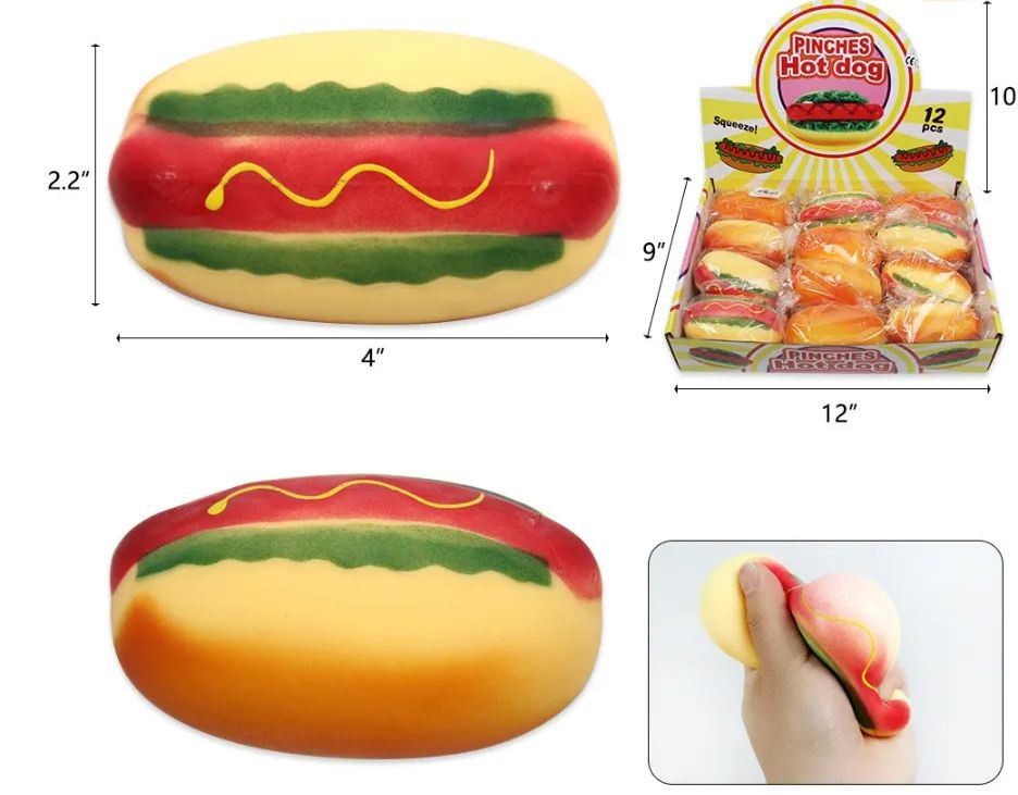288 Pieces of 2.2 X 4.5 Hot Dog Compression Toy