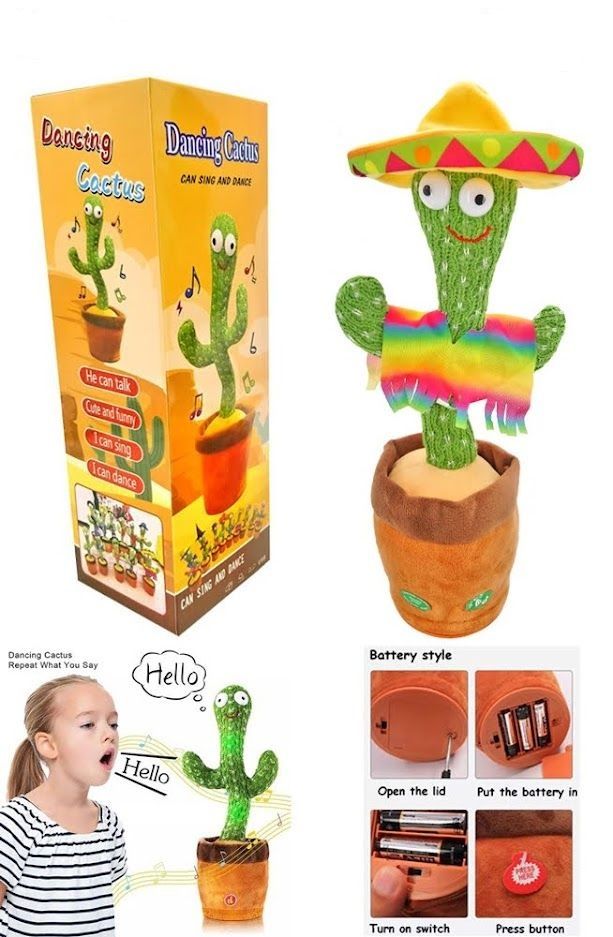 3 Pieces Sombrero Dancing Cactus Toy - Toys & Games
