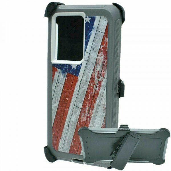 12 Wholesale Premium Camo Heavy Duty Case With Clip For Samsung Galaxy Note 20 Ultra In Usa Flag