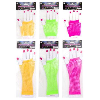 48 Wholesale Costume Fishnet Gloves 6ast