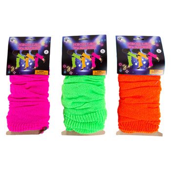 18 Wholesale Leg Warmer 2pk 3ast Neon Clrs 20.5in Pink/green/orange Pb/insert