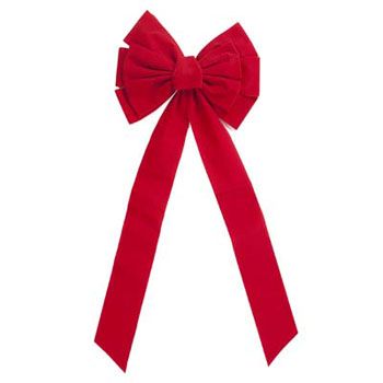 24 Pieces of Christmas Jumbo Red Velvet Bow