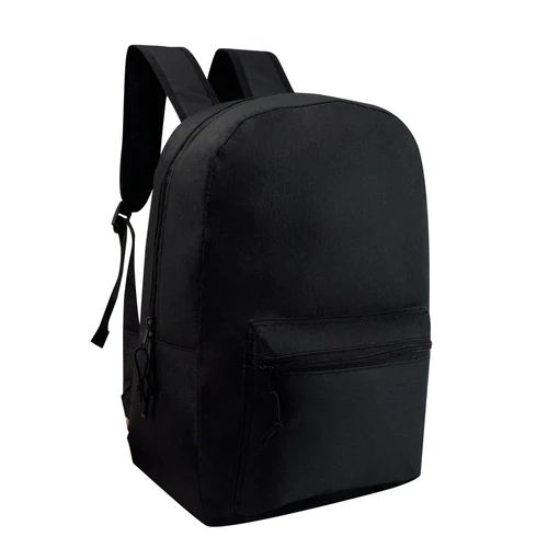 24 Pieces of 19" Kids Basic Wholesale Backpack In Black