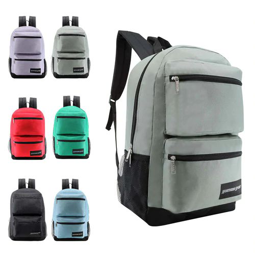 24 Pieces of 19 Inch Deluxe Wholesale Backpack In 6 Assorted Colors