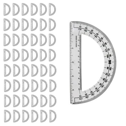 48 Pieces of 6 Inch Clear Protractors