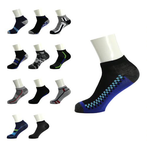 144 Pairs of Men's Low Cut Wholesale Sock, Size 9-11 In Assorted Designs