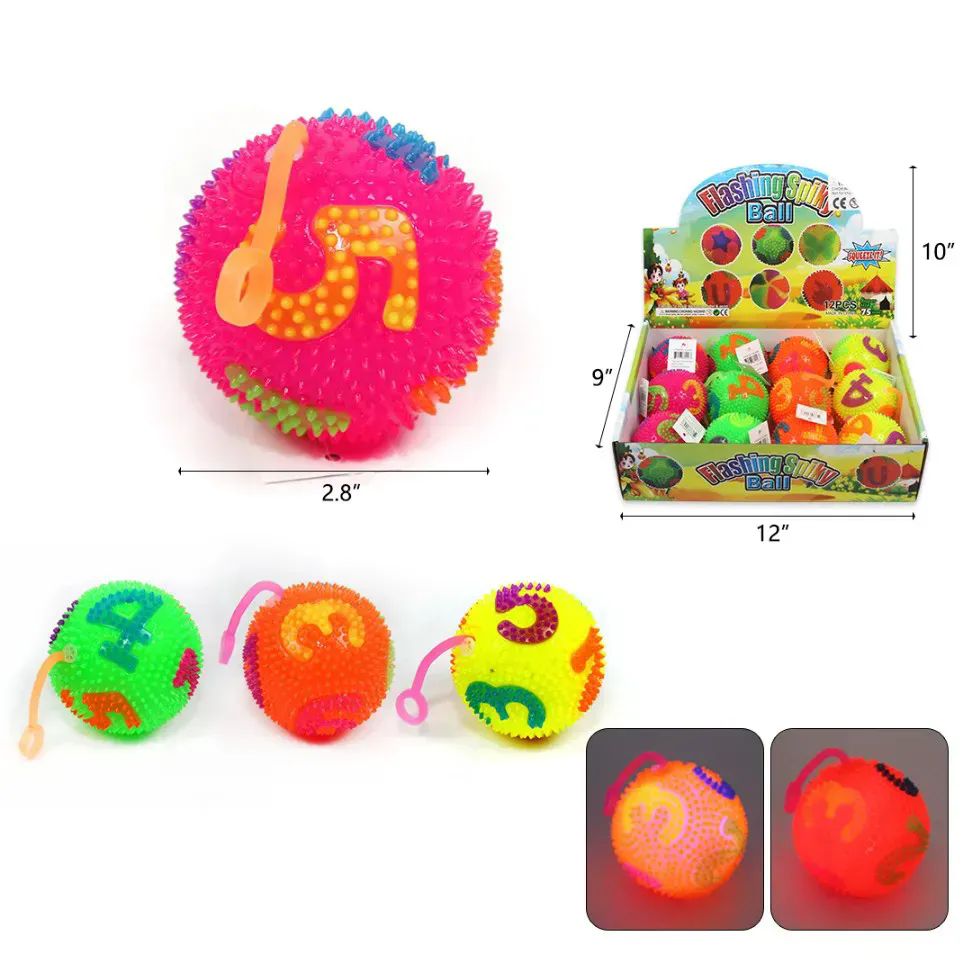 144 Wholesale 2.8" Number Light Up Ball