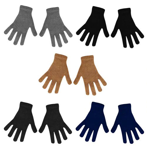 96 Pairs of Unisex Winter Wholesale Gloves In 5 Assorted Colors