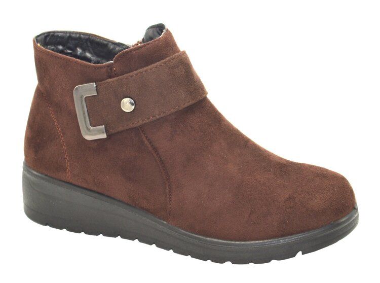 12 Bulk Woman Comfortable Ankle Boots Color Brown Size 5-10