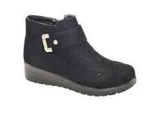 12 Bulk Woman Comfortable Ankle Boots Color Black Size 5-10