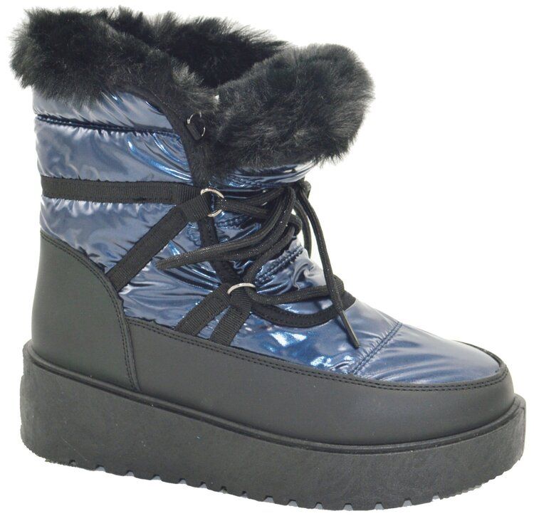 12 Bulk Snow Boots For Women With Platforms, Comfortable Winter Boots Color Navy Size 6-10