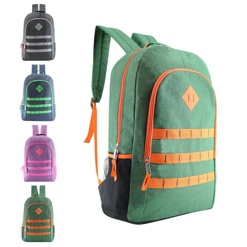 24 Pieces of 19 Inch Basic Wholesale Backpack In 4 Colors