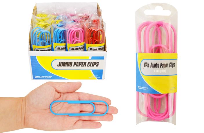 72 Packs of Jumbo Paper Clips (4inch) 6pk
