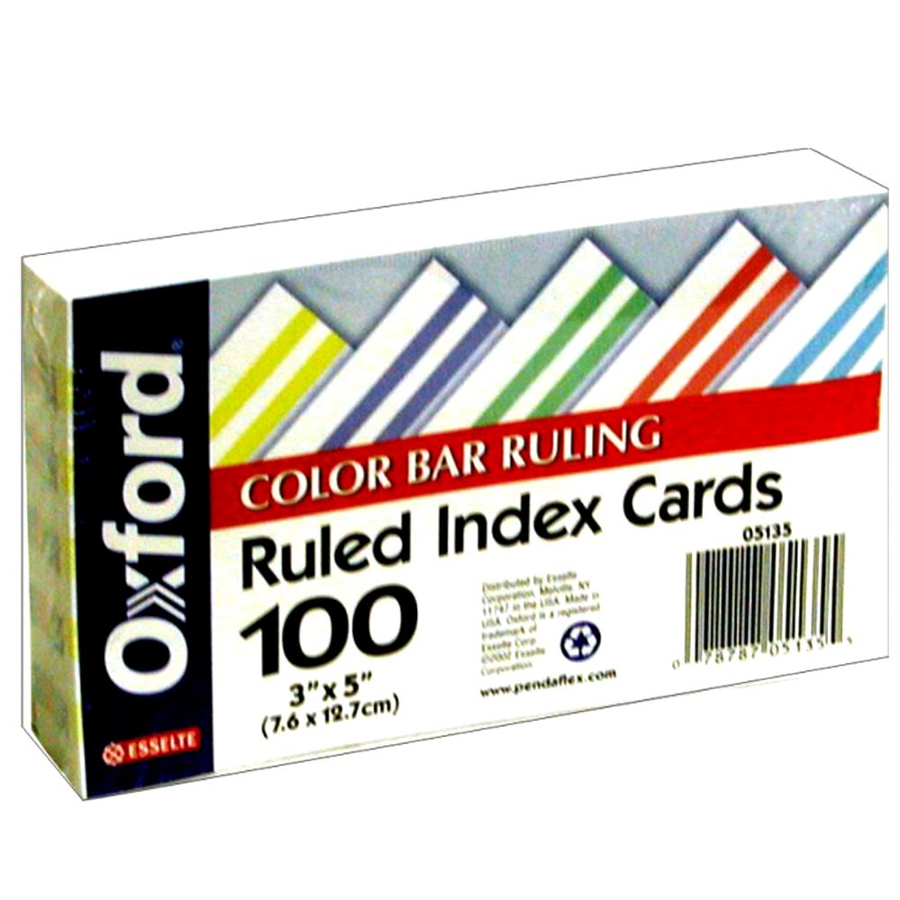 30 Packs Ruled Index Cards. 3inchx5inch -100ct. Color Coded - School and Office Supply Gear