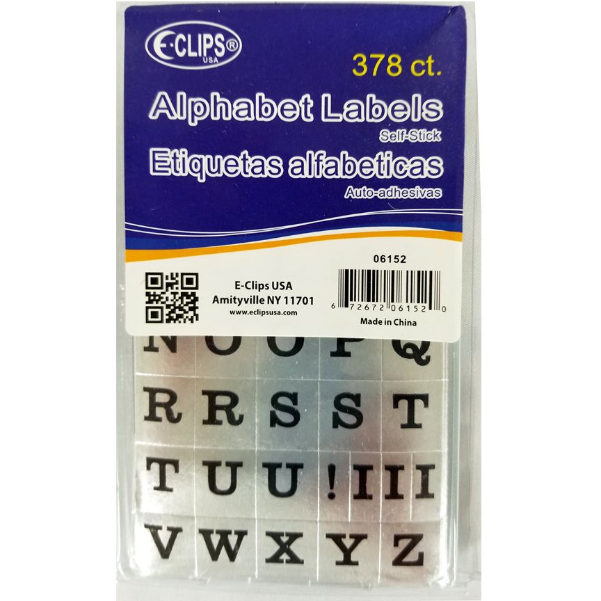 36 Packs of Alphabet Labels. 378 Ct., Gold & Silver