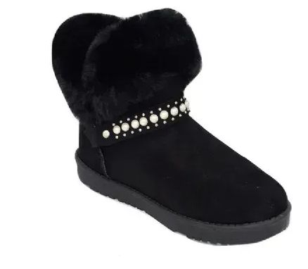 12 Pieces of Women Warm Winter Ankle Boots Color Black Size 5-10