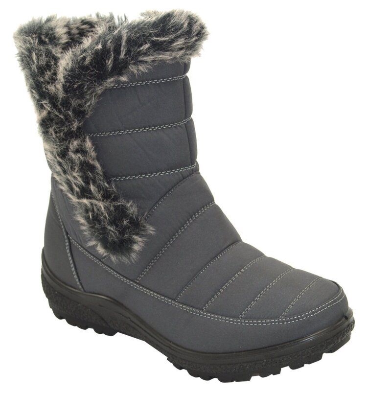 12 Pieces of Women Comfortable Winter Boots With Fur Lining Color Grey Size 7-11