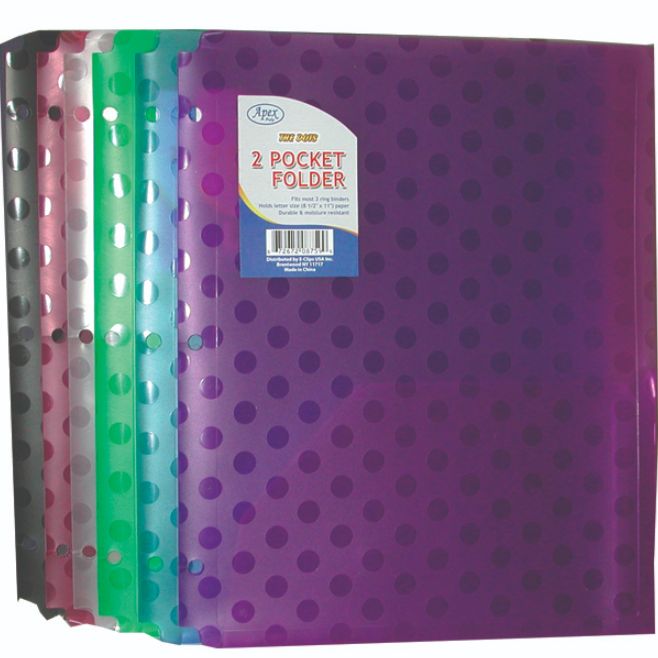 48 Pieces of Two Pocket Plastic Folders , Snap In 9.5inchx11.5inch