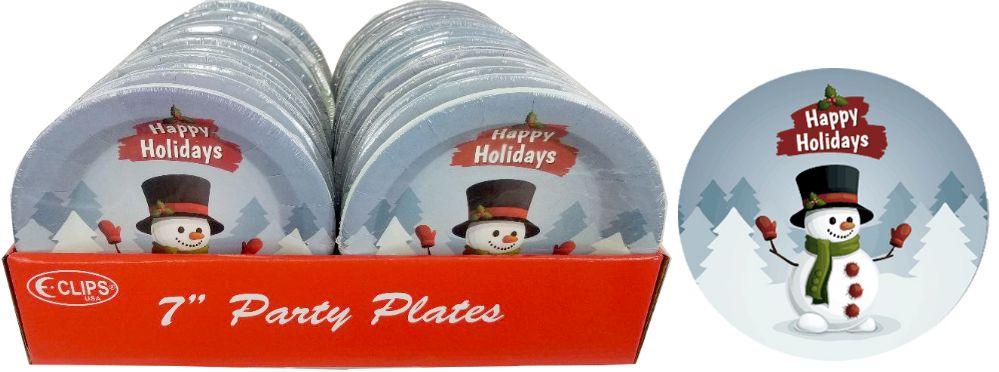 36 Packs of Snowman Paper Plate