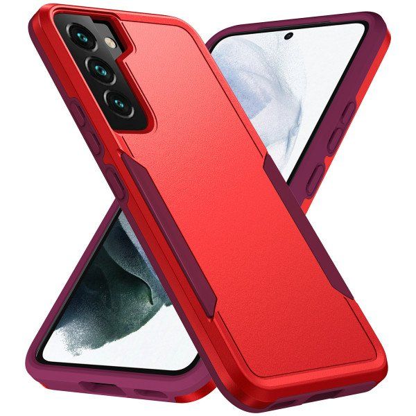 12 Wholesale Heavy Duty Strong Armor Hybrid Trailblazer Case Cover For Samsung Galaxy S22 Plus In Red