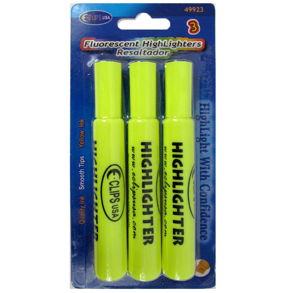 36 Packs of Highlighters 3pk. Yellow