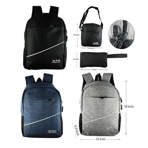 24 Wholesale 18 Inch Backpack 3 Assort Color