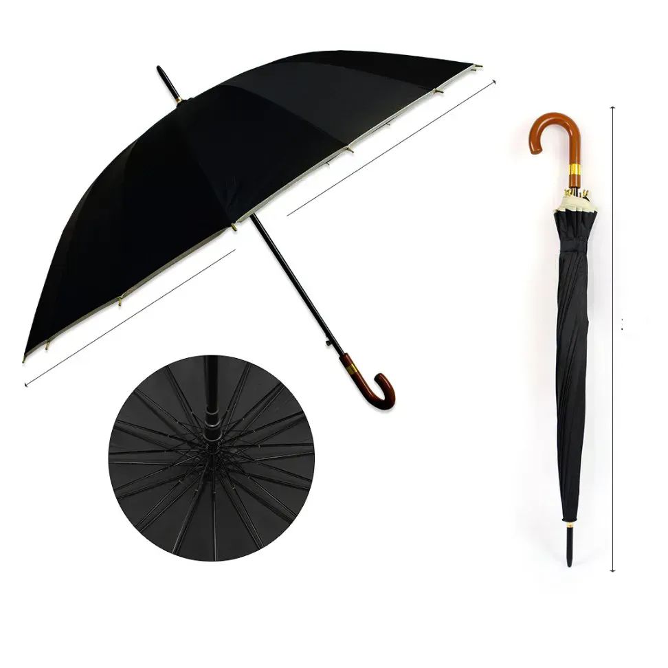 48 Wholesale 36" Black Umbrella