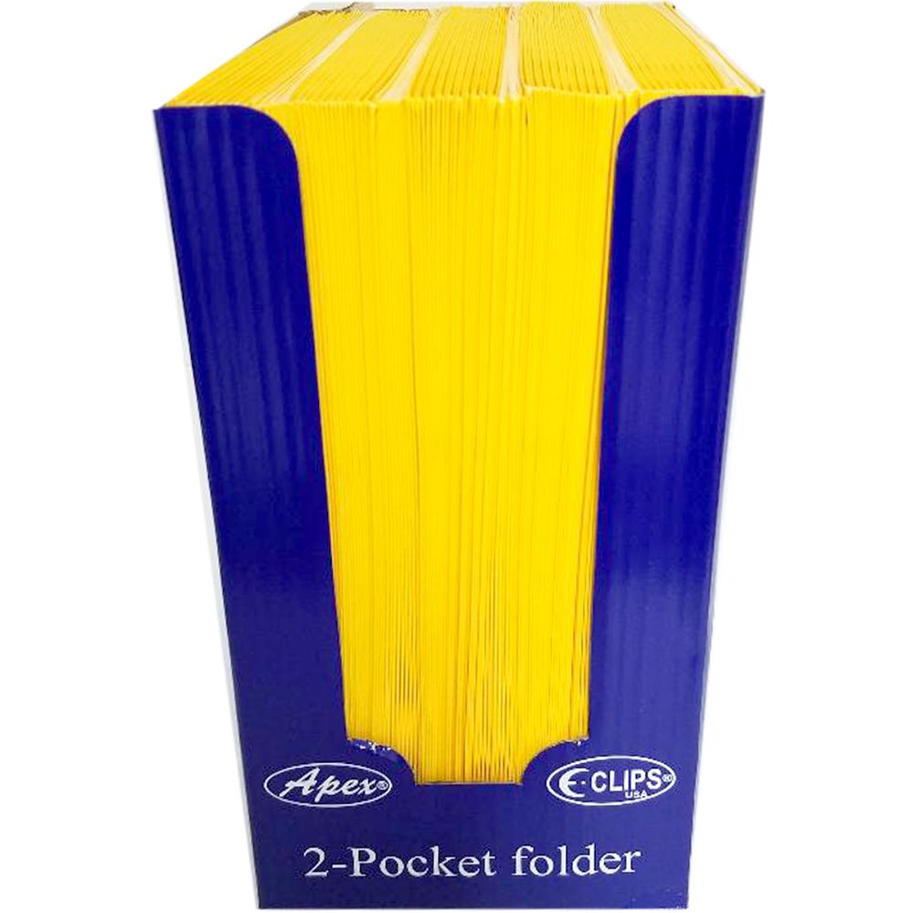 100 Pieces of TwO-Pocket Folders, Yellow