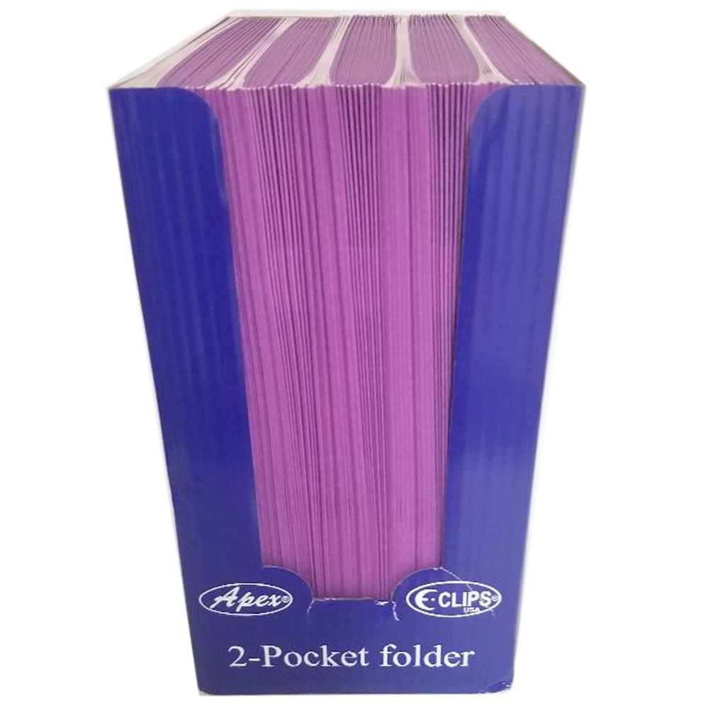 100 Pieces of TwO-Pocket Folders, Purple