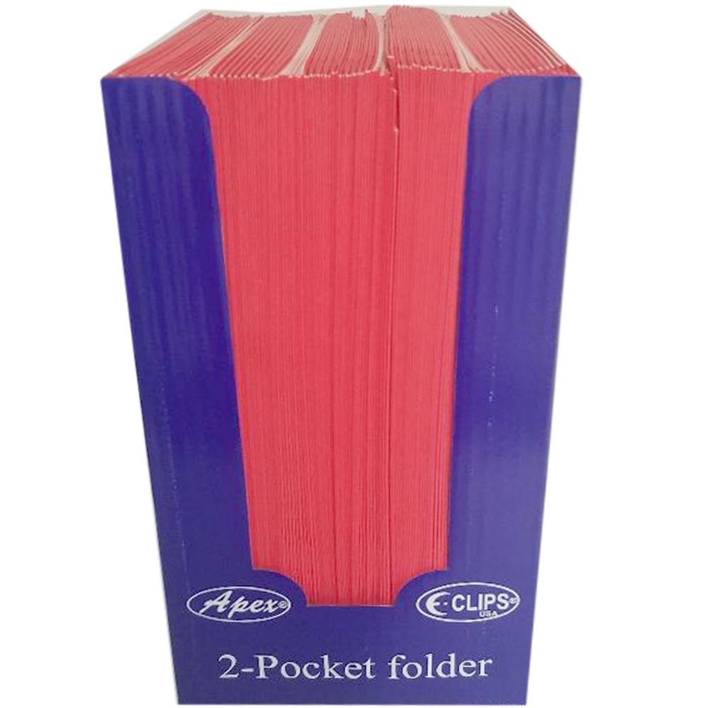 100 Pieces of TwO-Pocket Folders, Red