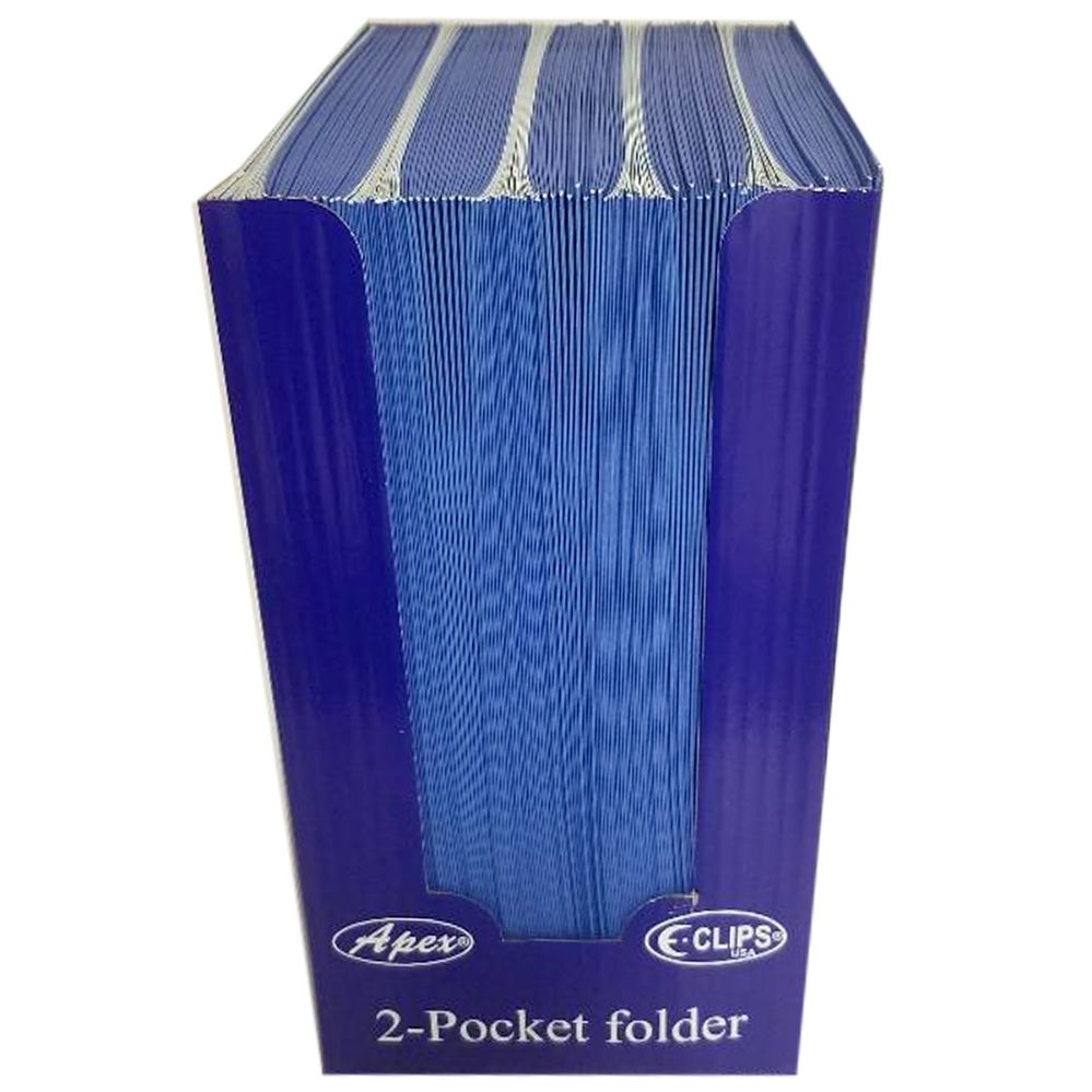 100 Pieces of TwO-Pocket Folders, Blue
