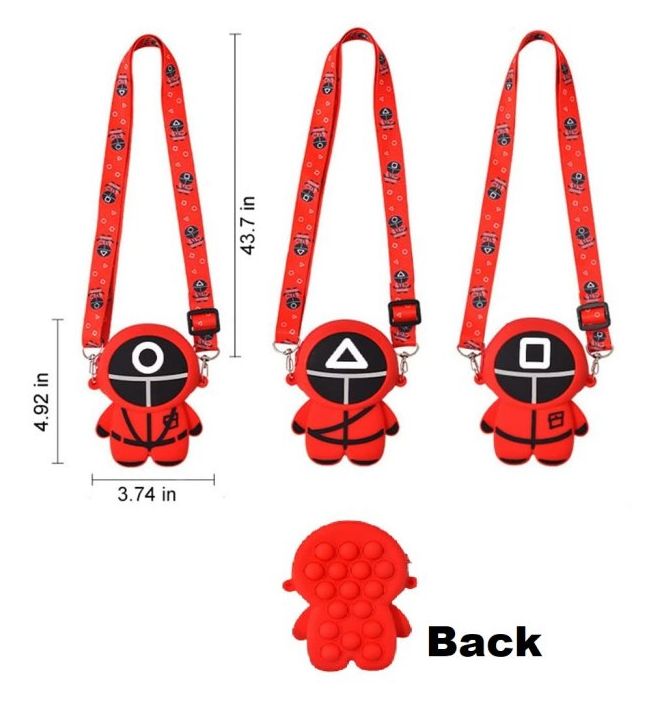 6 Wholesale Push Pop Fidget Cross Body Bag [squid Game]