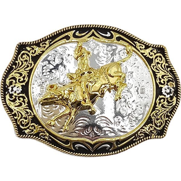 12 Pieces of Design Golden Bull Rider Belt Buckle