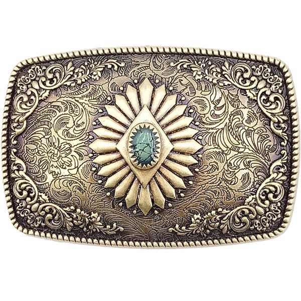 12 Pieces of Design Western Turquoise Bead Belt Buckle