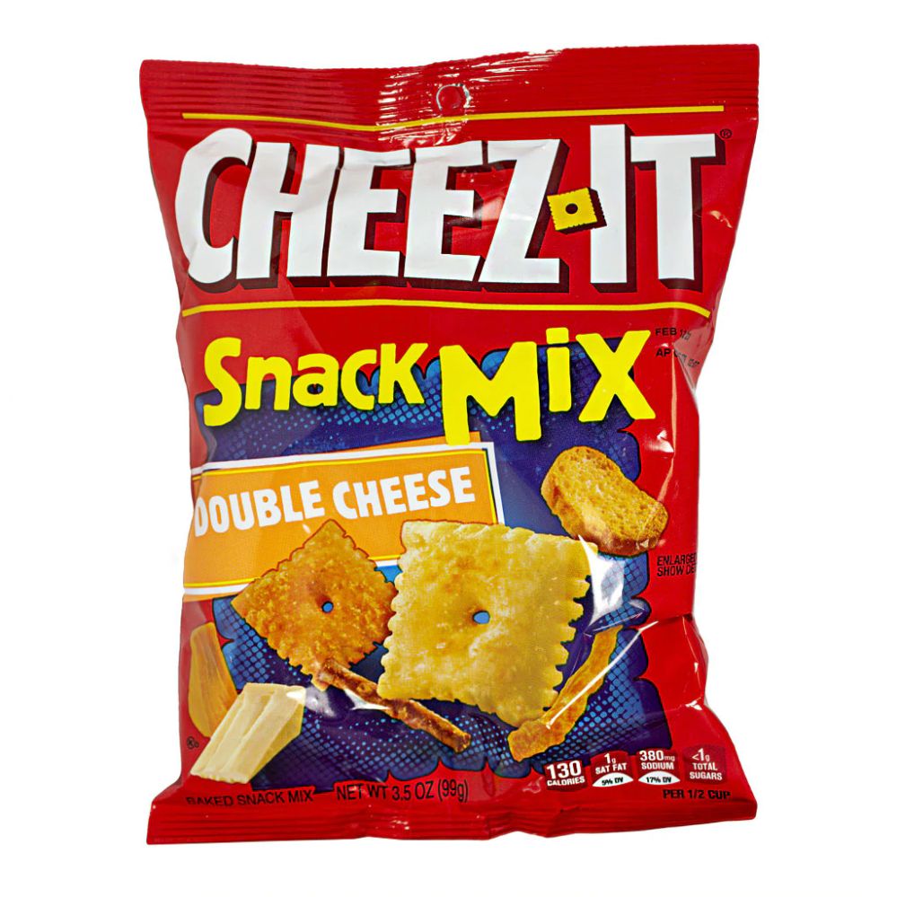 6 Wholesale Travel Size Double Cheese Snack Mix - 3.5 Oz.