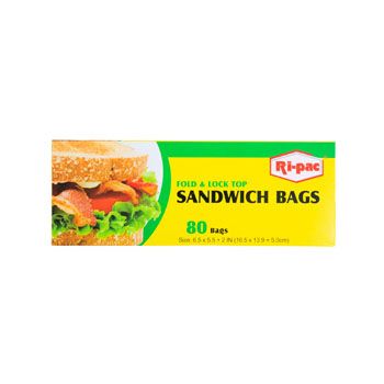 24 Wholesale Storage Bags 80ct Fold Top Sandwich Boxed