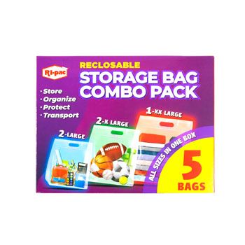 18 pieces of Storage Bags 5ct Combo Pack Assorted Sizes