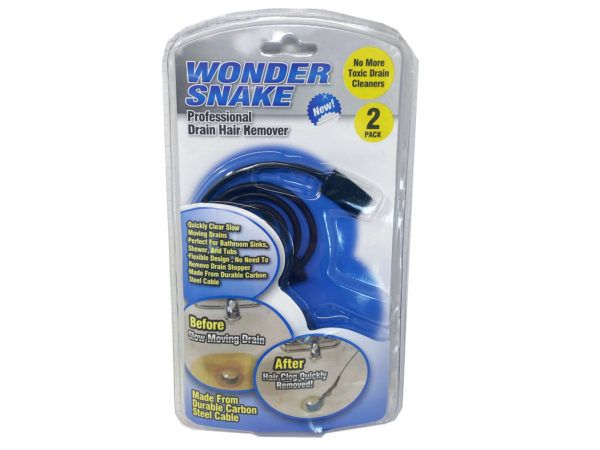 24 Wholesale Wonder Snake Professional Drain Hair Remover 2 Pack