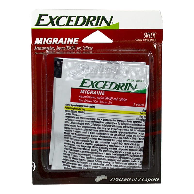 6 Wholesale Travel Size Aspirin Migraine - Card Of 4