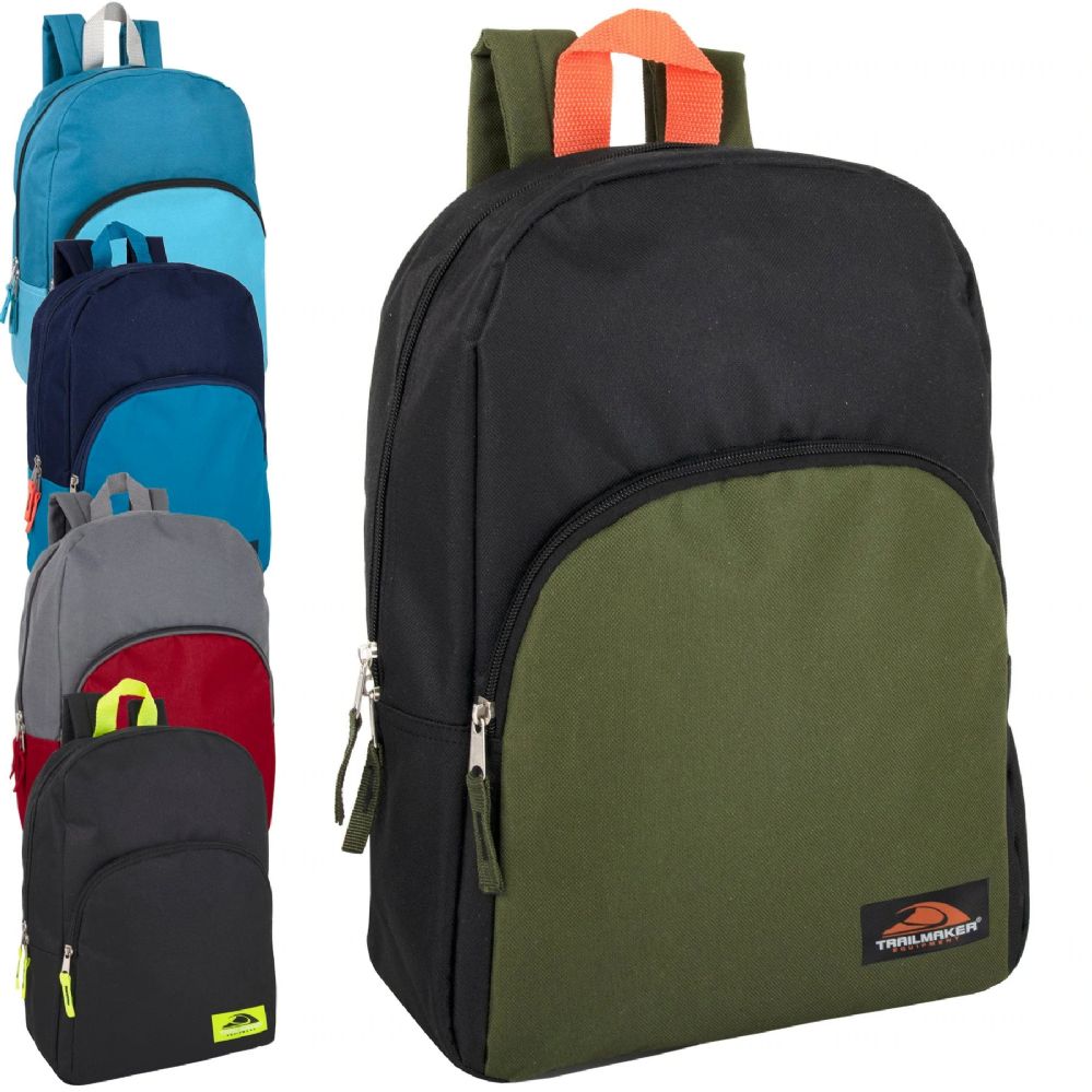 24 Wholesale 15 Inch Promo Backpack - 5 Colors