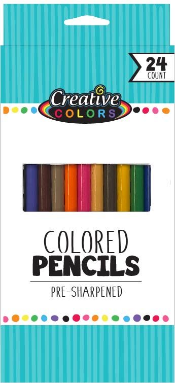 48 Wholesale Colored Pencils 24 Count Pre Sharpened