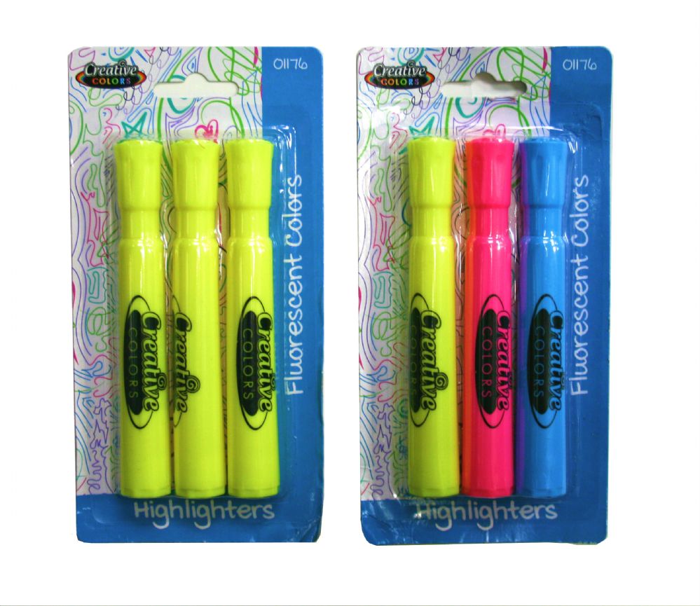 48 Pieces of Highlighters 3 Count Broad Chisel Tip