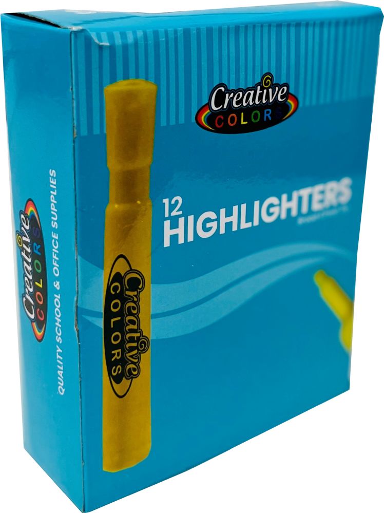 144 Pieces of Highlighters Broad Chisel Tip Yellow