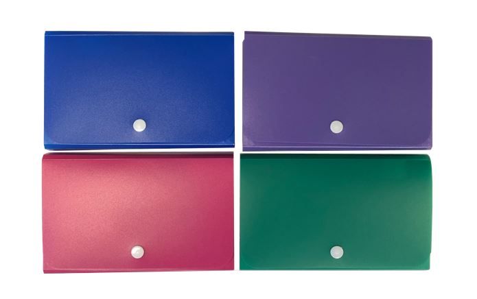 48 Pieces Receipt And Coupon File 7 Pocket Poly 7.125 X 4.375inches Assorted Colors - File Folders & Wallets