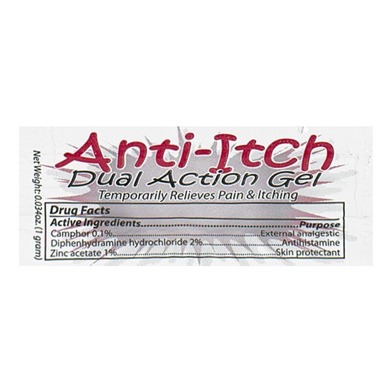 25 Wholesale AntI-Itch Dual Action Gel - 1g Foil Packet
