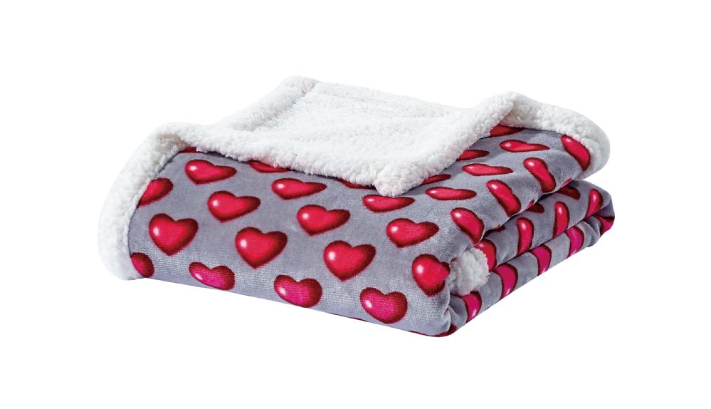 12 Wholesale Sherpa 50 X 60 Throws In Heart Print