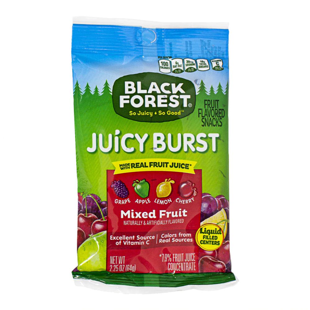 48 Pieces of Black Forest Juicy Burst Gummies - 2.25 Oz.